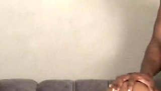 Sweet big ass ebony fucked and sprayed hard from BBC