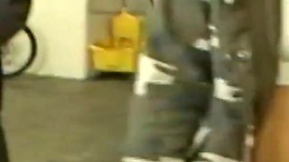 Sexy brunette gets taken home by two willing black cocks