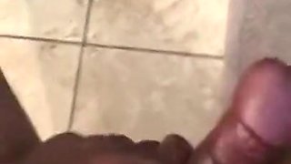 Jagging dick on toilet