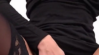 Sexy Blonde MILF Petra Masturbates on the Couch