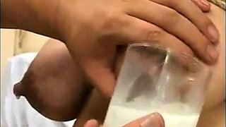 Squeezing all milk out of slave Wenny's boobs