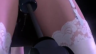 Sexy Blonde Strapped on a BDSM Sex Machine