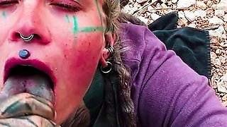 Public Blowjob and Big Load of Cum on Face