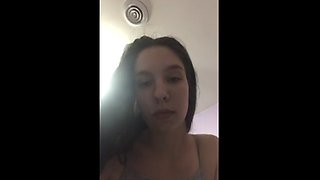 Beautiful brunette teen Jessica Sinn masturbates