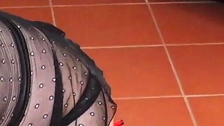 The Italian mistress fucks the slave and pisses in his mouth