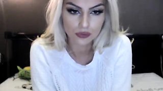 Sexy slut secretary whore shows her big boobs on webcam
