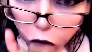 Self Degrading Goth GF Gets 4 Loads