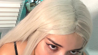 The Witch of Pleasure: she swallows and masturbates the big cock with a look of seduction