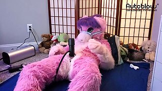 Pink Furry Vicky Tart goes WILD on VacuGlide