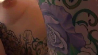 Tattooed slut's first balls-deep, fat cock, anal sex, ass fucking