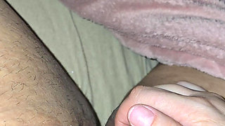 Step mom saw step son big dick in erection grabs his dick and make it bigger