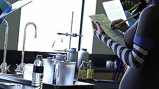 Taboo University #03 - Chem Class with Beatiful Black 18yo and Blue Haired Emo