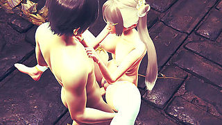 3D Hentai Rule34 Featuring Hot Blue-Haired Princess - Intense Standing Hardcore Fuck, Anal Doggystyle, and Lifting Missionary