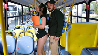 Student humped and fucked inside the bus!