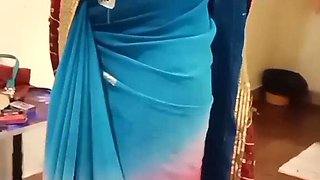 Exotic Cuckold Wife Teases Lover in Pink Bra Saree Navel Show in Hotel Bliss by Hotwifeplayx!