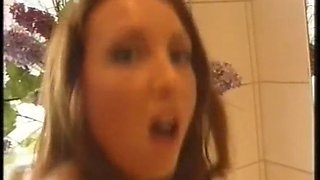Shaving her pussy for her creepy son