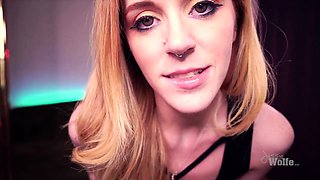 Close up with teen blonde sex doll rubbing her cunt