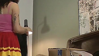Wonderfully Beautiful Hot Redhead Girl Does an Unboxing with a Try on Haul for Nightie, Skirt and Over Knee Socks with Lingerie