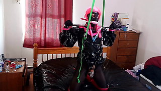 Sissy Maid, Self Bondage, strung up