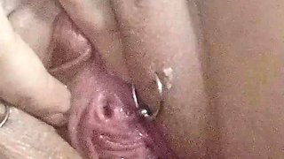 Sklavins Plays with Her Pierced Pussy