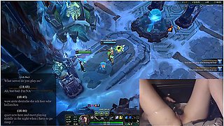 Girl Plays League Of Legends With Vibrator Slowly Massaging Her Clit With Gamer Girl