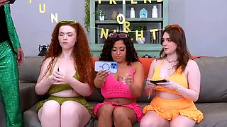 Big ass big tit girlfriends sharing cock