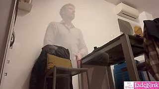 Kitchen Blowjob in Heels - Slut in Tight Bodysuit Sucks Dick Rough POV