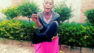 Showing off Zambian expensive shoes