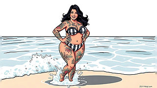 Ai Tattoo Art Curvy Bikini Women