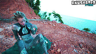 I Masturbate Outside My Anal Hole with Dildo Until I Need to Pee