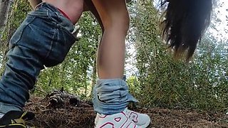 18yo Sexy Brunette Girl In The Forest (2K) - amateur hardcore