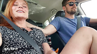 Clemence Audiard masturbates in the car