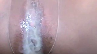 Extrem Sperm Leaks Through Pantyhose