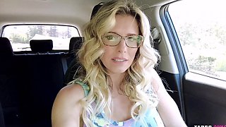 Beautiful milf Cory Chase in glasses, solo play.