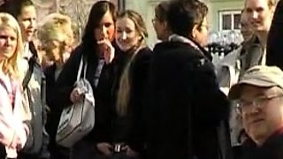 Busty Czech amateur fucks outdoor in public