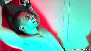 Luca on the Tickling Rack - Luca