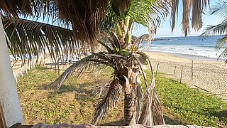 A Nice Blowjob on the Terrace Overlooking the Beach