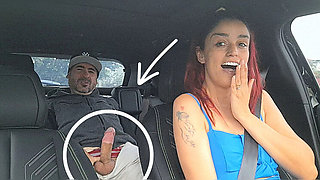 Fanny Squirting Amateur Redhead Flashes in Car for Public Handjob