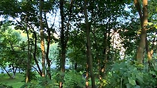 Outdoor threesome with two naughty amateur Czech teens
