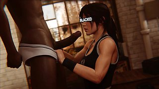 Madruga3d Lara and Her Favorite Trainer: Intense Hardcore Sex with a Massive Black Cock, Gaping Sweet Ass, and Cum