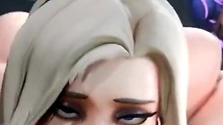 Skye Gets Her Bald Pussy Fucked and Creampied, Overwatch Babes Suck Your Cock and Teases, Thicc Ass Panam Rides Your Cock
