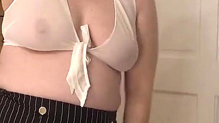 Secretary in Miniskirt Striptease