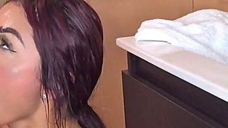 Morning Sex with Big Tits Girlfriend Messed up, so We Fuck in the Shower