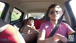 Squirting Latina Swallows Big Dick in Uber Ride - Kicked Out After Public Orgasms!