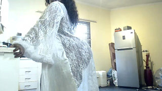 Mature SSBBW Stripteasing and Rubbing Her Clit