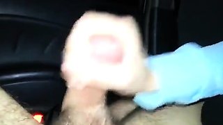 Blowjob in a Car, but She Won't Swallow
