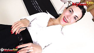 Fancy woman's strapon video by Nylon Up