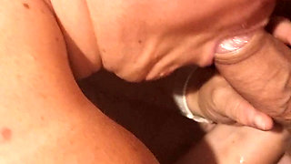 Horny wife blowjob and swallowing everything