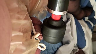 Jerking off in rubber