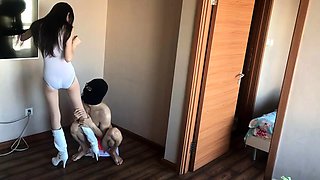 Chinese girl leg and foot play